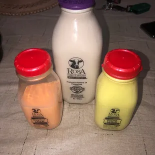 three different types of milk