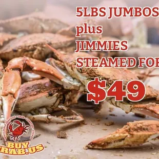 a pile of steamed crabs