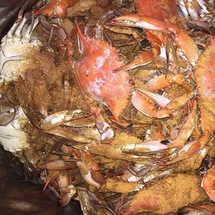 a pile of crabs in a bowl