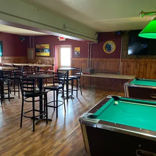 Pool tables and dining