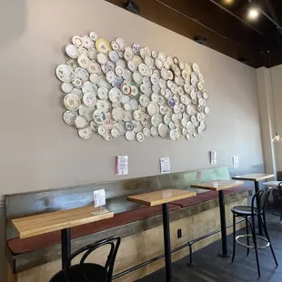 Display of China plates on the wall