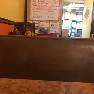 a table with a piece of paper on it