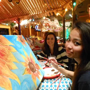Painting &quot;Starry Sunflowers&quot; at a Buzz Picasso event
