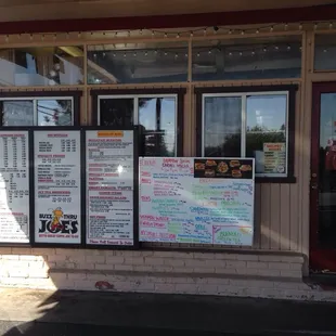 Menu signs outdoor
