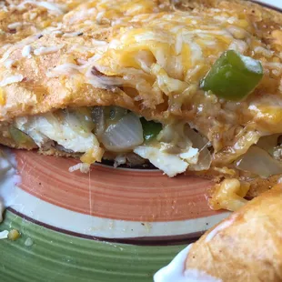 Inside the quesadilla.