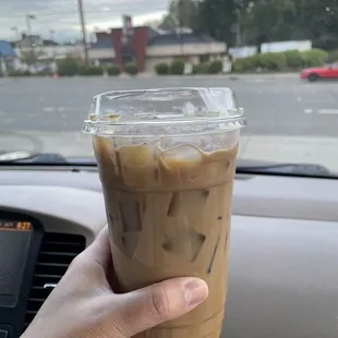 Iced white mocha with soy