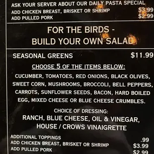 Salad choices