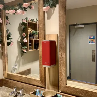 Women's bathroom with complimentary products