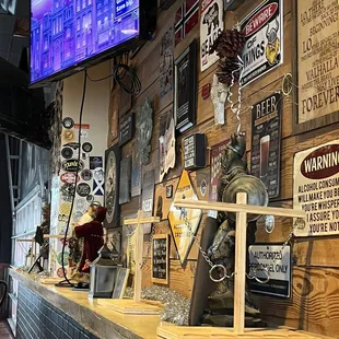 a bar with a motorcycle