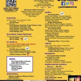 Buzznbeez menu