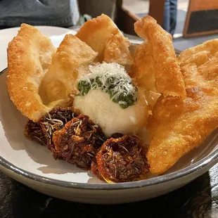 Burrata and Tomato with fried bread appetizer