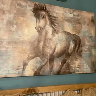 Nice art in ladies room.