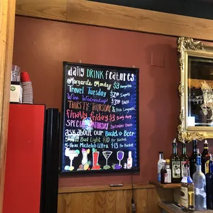 Daily drink specials