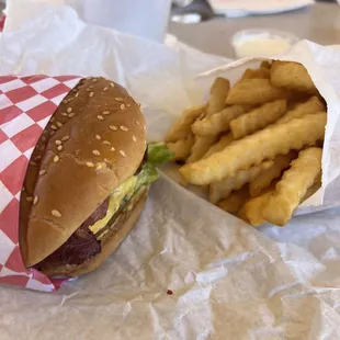 I ordered the popular #14 - Pastrami Burger with fries and a drink. It was good!