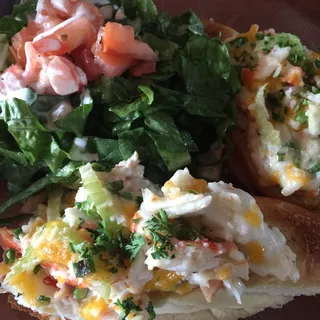 Hot Open Face Crab Sandwich