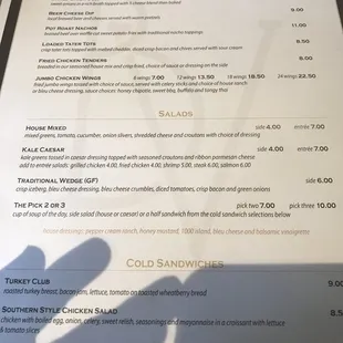 the menu