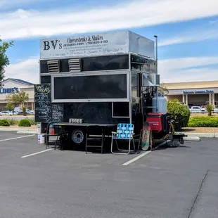 a truck parked in a parking lot