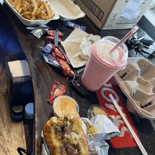 Amazing BWB Smash Burger Truffle Fries Shake