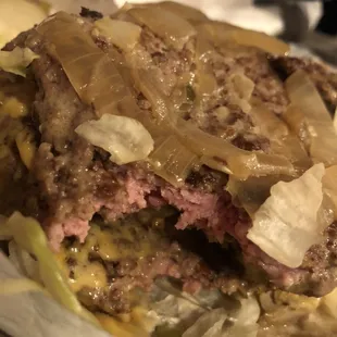 Smash burger not fully cooked.