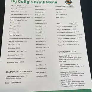 Drink Menu