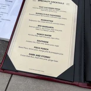 menu