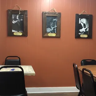 Wall inside dining area. Decorative.