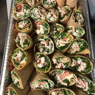 Catered wraps.