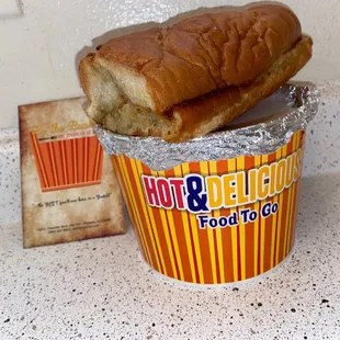 a hot dog and french fries