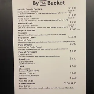 a menu for a restaurant