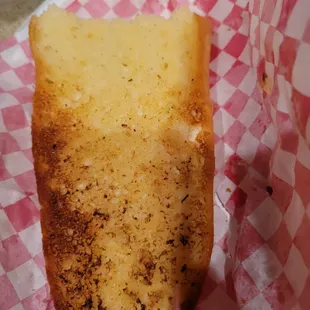 Very dry garlic bread.