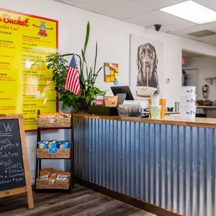 the front desk of a restaurant