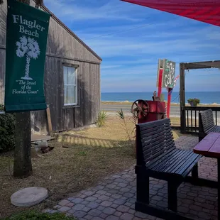 Outside ocean view seating