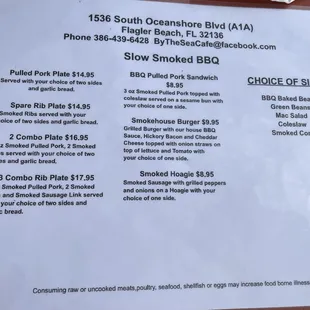 Lunch menu