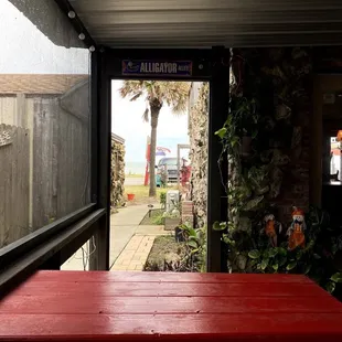 The ocean is just through that door and across the street!