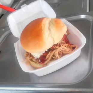 Tender Pulled Pork on Brioche Bun. Just $5!