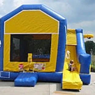 Combo Bouncer Bouncer and Slide with this unit, and has inside and outside basketball goal.You can climb the Simulated rockw...