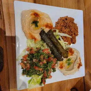 Vegan maza platter