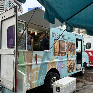 food trucks parked in a parking lot