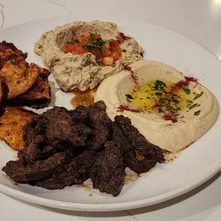 Beef &amp; Chicken Shwarma with Hummus &amp; Baba Ghanouj