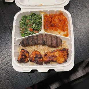 Combo Kebab Plate (Kafta and Chicken)