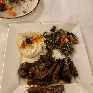 Beef Shawarma with Hummus and Tabbouleh