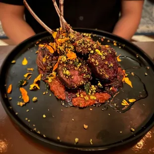 Lamb Rack - muhammara + middle eastern gremolata + coriander salt