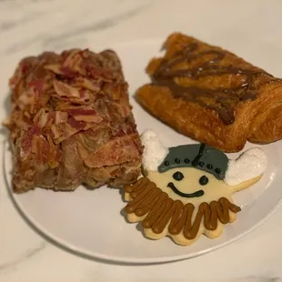 a plate of pastries and pastries