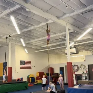 Climbing the rope, at 5, for the 3rd time.