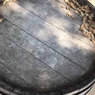 Wine barrels make great informal tables for your picnics here.