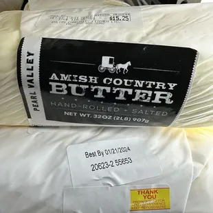 Amish Country butter; hand rolled and salted