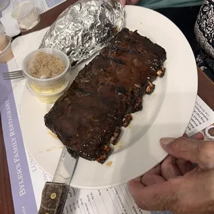 Ribs and sweet potato