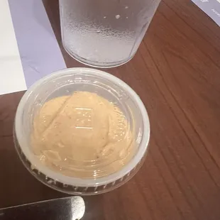 Peanut butter spread with the bread