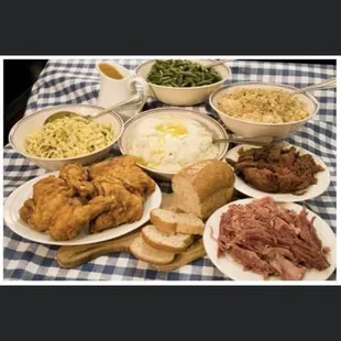 a table full of food