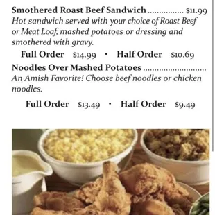 the menu for something different